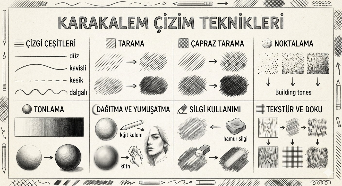 Karakalem Çizim Teknikleri Nelerdir?
