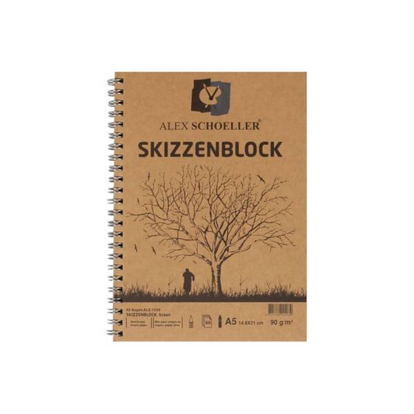 Alex Schoeller Kraft Spiralli A5 Blok 60 Yaprak Alx-1039 - 1