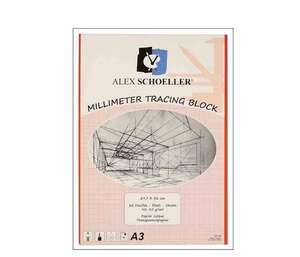 Alex Schoeller - Alex Schoeller Milimetrik Aydınger Kağıdı Defter A3 30 Yaprak Kırmızı ALX 120