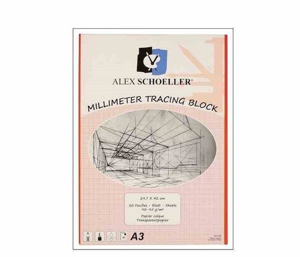 Alex Schoeller Milimetrik Aydınger Kağıdı Defter A3 30 Yaprak Kırmızı ALX 120