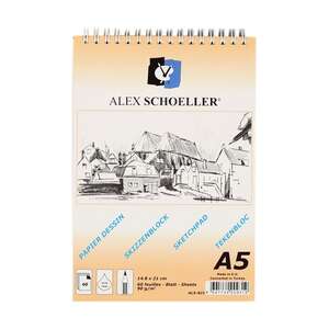 Alex Schoeller Sch. Spiralli Eskiz Blok 90Gr A5 60 Yaprak Alx-821 - Alex Schoeller