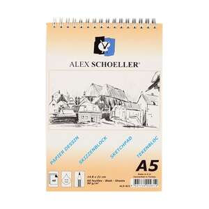 Alex Schoeller - Alex Schoeller Sch. Spiralli Eskiz Blok 90Gr A5 60 Yaprak Alx-821
