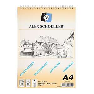 Alex Schoeller - Alex Schoeller Spiralli Eskiz Blok 90Gr A4 60 Yaprak