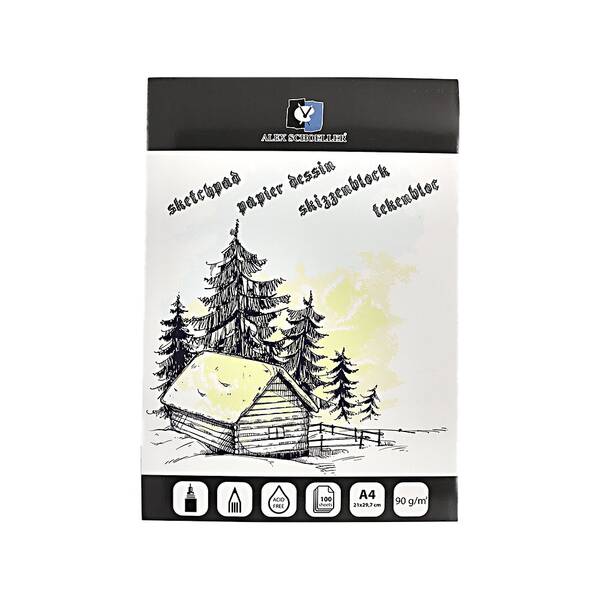 Alex Schoeller Spiralli Eskiz Blok Jumbo 95Gr A4 100 Yaprak Alx-0275 - 1