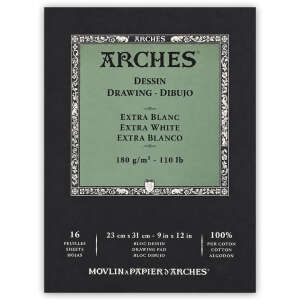 Arches Çizim Defteri 180gr 23X31cm Ekstra Beyaz 16 Yaprak - Arches