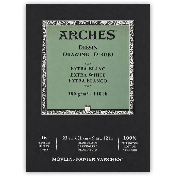 Arches Çizim Defteri 180gr 23X31cm Ekstra Beyaz 16 Yaprak - 1