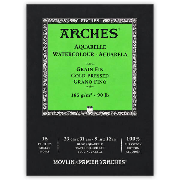 Arches Sulu Boya Defteri 185gr 23X31cm Cold Press Fine 15 Yaprak - 1
