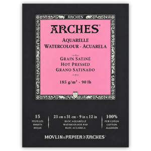 Arches Sulu Boya Defteri 185gr 23X31cm Hot Press Satin 15 Yaprak - Arches