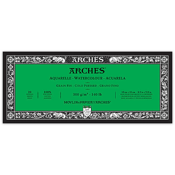 Arches Sulu Boya Defteri 300gr 10X25cm Cold Press Fine 20 Yaprak - 1