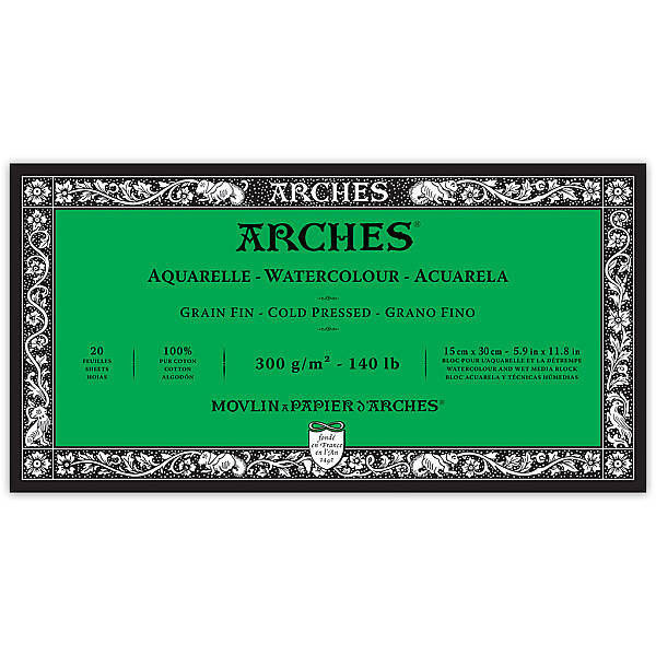 Arches Sulu Boya Defteri 300gr 15X30cm Cold Press Fine 20 Yaprak - 1