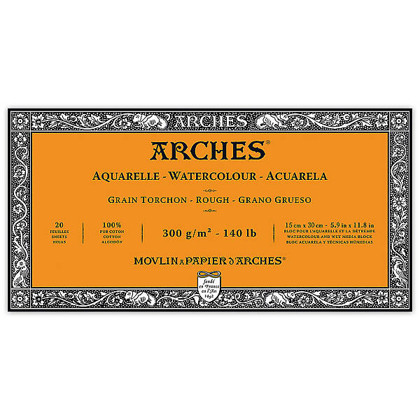 Arches Sulu Boya Defteri 300gr 15X30cm Rough 20 Yaprak - 1