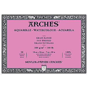 Arches Sulu Boya Defteri 300gr 18X26cm Hot Press Satin 20 Yaprak - Arches