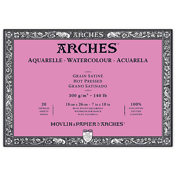 Arches Sulu Boya Defteri 300gr 18X26cm Hot Press Satin 20 Yaprak - 1