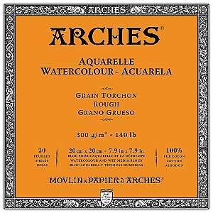 Arches Sulu Boya Defteri 300gr 20X20cm Rough 20 Yaprak - Arches
