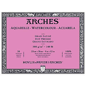 Arches Sulu Boya Defteri 300gr 23X31cm Hot Press Satin 20 Yaprak - Arches