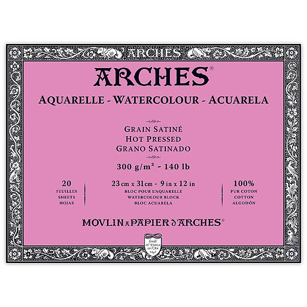 Arches Sulu Boya Defteri 300gr 23X31cm Hot Press Satin 20 Yaprak - 1