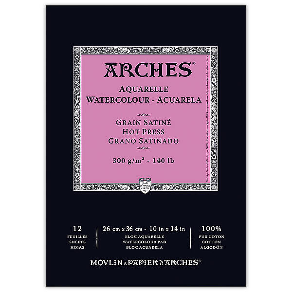 Arches Sulu Boya Defteri 300gr 26X36cm Hot Press Satin 12 Yaprak - 1
