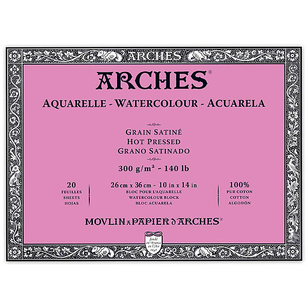 Arches Sulu Boya Defteri 300gr 26X36cm Hot Press Satin 20 Yaprak - 1