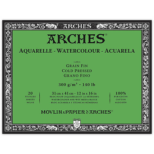 Arches Sulu Boya Defteri 300gr 31X41cm Cold Press Fine 20 Yaprak - 1