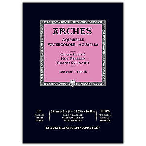 Arches Sulu Boya Defteri 300gr A3 Hot Press Satin 12 Yaprak - Arches