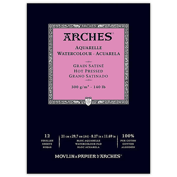 Arches Sulu Boya Defteri 300gr A4 Hot Press Satin 12 Yaprak - 1