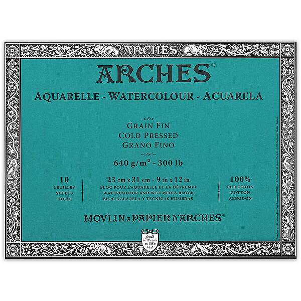 Arches Sulu Boya Defteri 640gr 23X31cm Cold Press Fine 10 Yaprak - 1