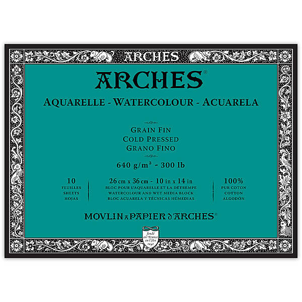 Arches Sulu Boya Defteri 640gr 26X36cm Cold Press Fine 10 Yaprak - 1