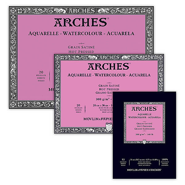 Arches Sulu Boya Defterleri 300gr Sıcak Baskı Saten Doku - 1