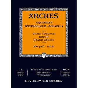 Arches Sulu Boya Defteri 300G 23x31cm 12 Sayfa Torchon Rough - Arches