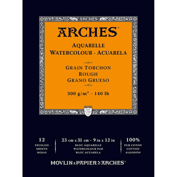 Arches Sulu Boya Defteri 300G 23x31cm 12 Sayfa Torchon Rough - 1