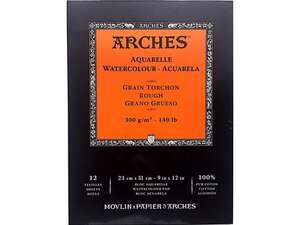 Arches - Arches Sulu Boya Defteri 300G 23x31cm 12 Sayfa Torchon Rough