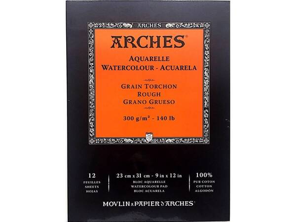 Arches Sulu Boya Defteri 300G 23x31cm 12 Sayfa Torchon Rough