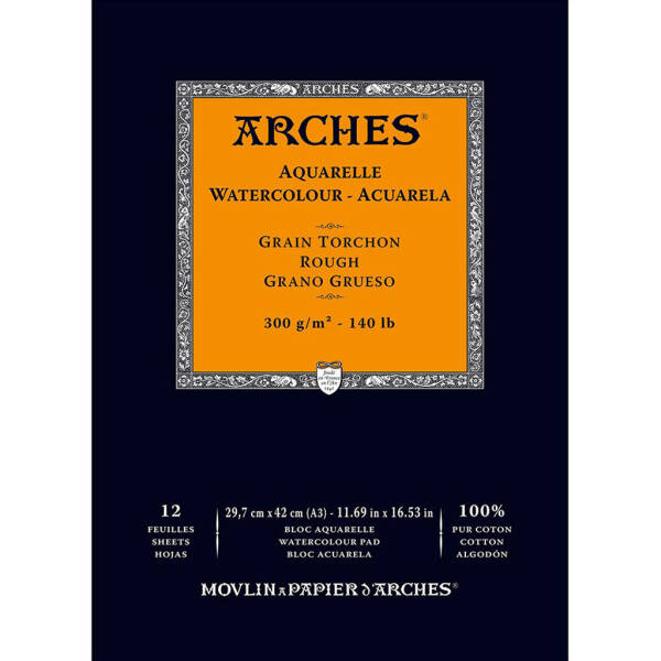 Arches Sulu Boya Defteri 300G A3 29,7X42 12 Sayfa Torchon Rough - 1