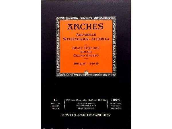 Arches Sulu Boya Defteri 300G A3 29,7X42 12 Sayfa Torchon Rough