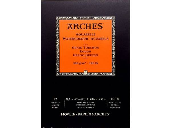 Arches Sulu Boya Defteri 300G A3 29,7X42 12 Sayfa Torchon Rough - 1