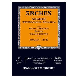 Arches Sulu Boya Kağıdı Blok Kalın Doku 300 g A5 12 Yaprak - Arches