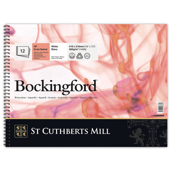 Bockingford Sulu Boya Defteri 300gr 31X41cm HP Satin 12 Yaprak Spiralli - 1