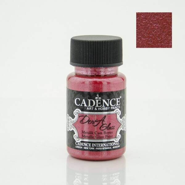 Cadence Dora Metalik Cam Boyası 50ml Red - 1