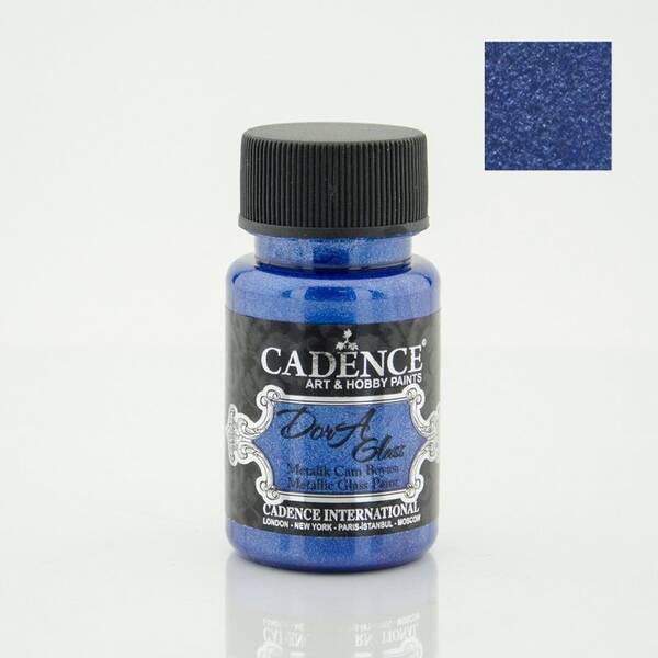 Cadence Dora Metalik Cam Boyası 50ml Sax Blue - 1