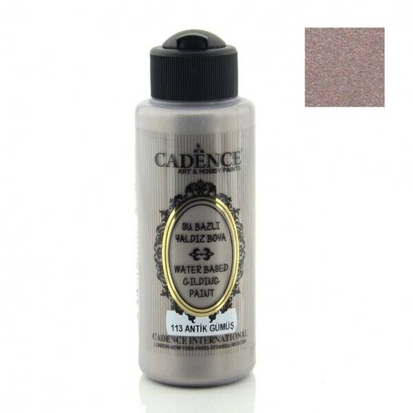 Cadence Su Bazlı Yaldız Boya 120ml Antik Gümüş - 1