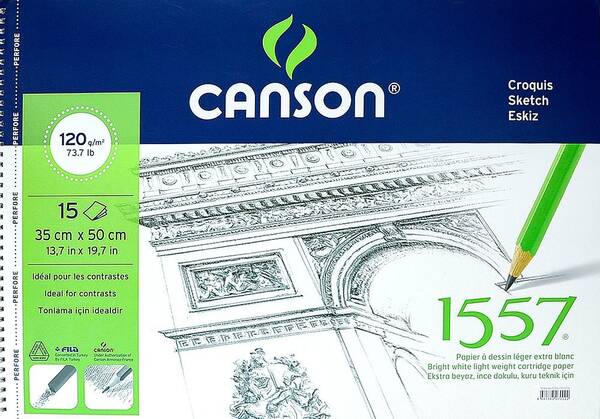 Canson 1557 Çizim Defteri 120Gr 35X50 15 Sayfa - 1