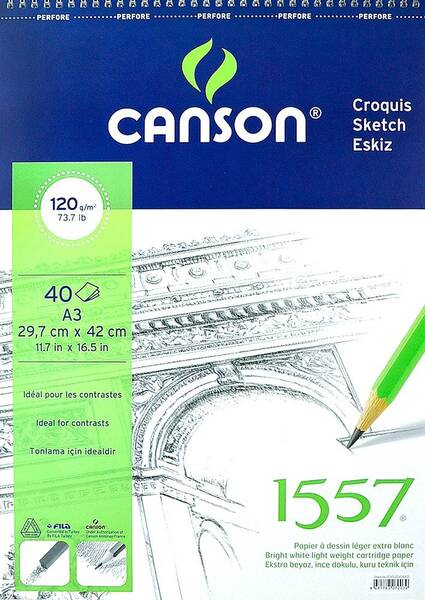 Canson 1557 Çizim Defteri 120Gr A3 29,7X42