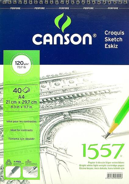 Canson 1557 Çizim Defteri 120Gr A4 21X29,7