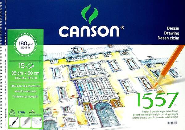 Canson 1557 Çizim Defteri 180Gr 35X50 15 Sayfa