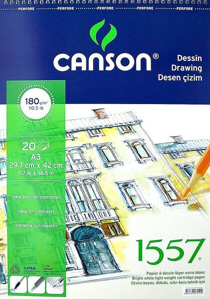 Canson 1557 Çizim Defteri 180Gr A3 20 Sayfa - 1