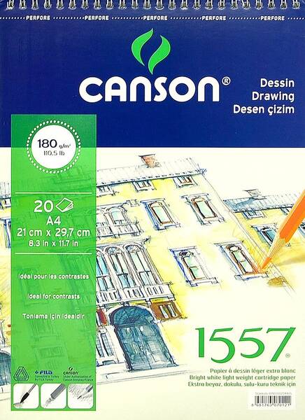 Canson 1557 Çizim Defteri 180Gr A4 20 Sayfa - 1