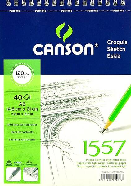 Canson 1557 Eskiz Defteri 120gr A5 40 Yaprak - 1
