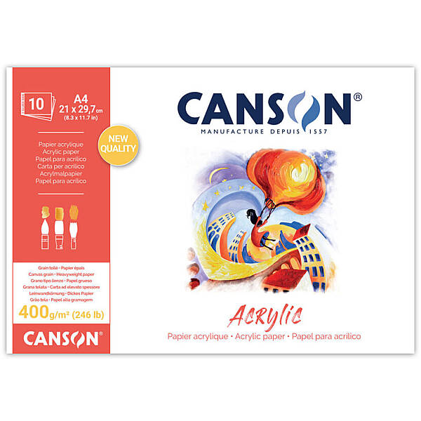 Canson Akrilik Boya Defteri 400gr A4 10 Yaprak - 1