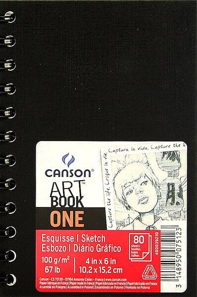 Canson Art Book One Sert Kapak Resim Defteri 100gr 80 Yaprak 10,2X15,2cm - 1