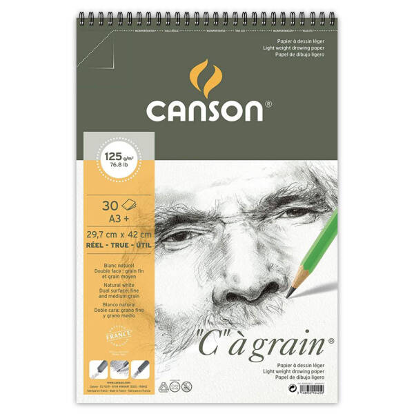 Canson Ca Grain Çizim Defteri 125gr A3 30 Yaprak Spiralli - 1